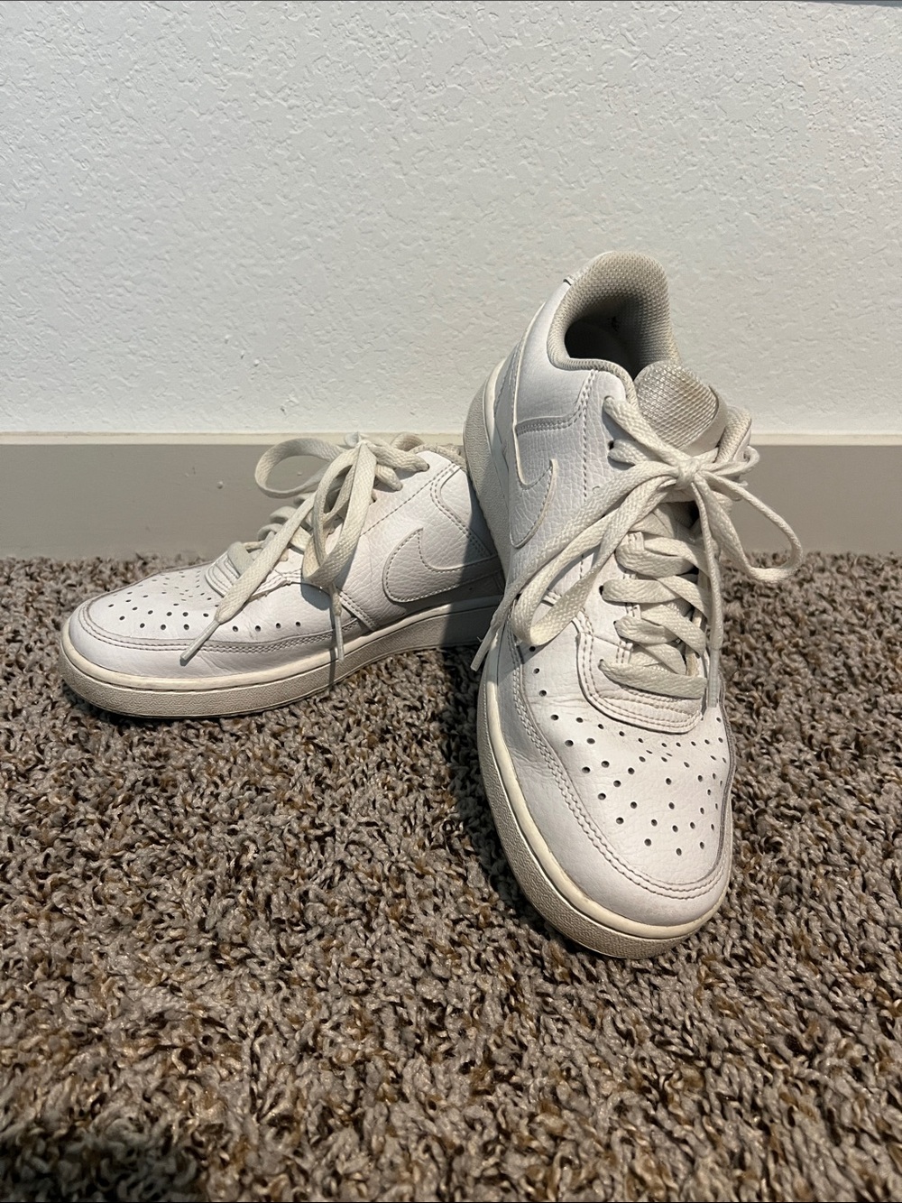 Nike Women’s White Low-Top Sneakers with Perforated Toe